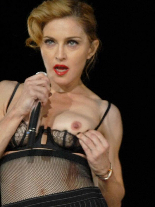 Madonna Flashes Her Boob On Stage in Paris free nude pictures