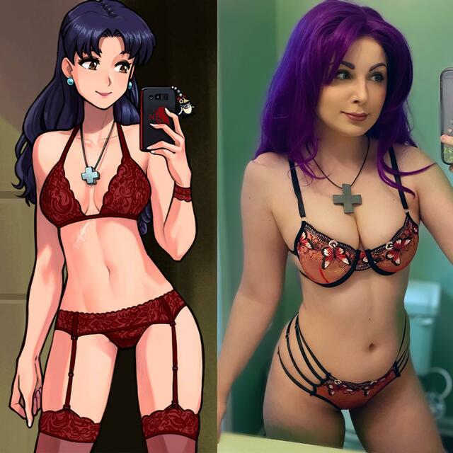 [SELF] Misato Lingerie Inspo Side by Side ✨♥️ (Artist Credit in Comments) free nude pictures