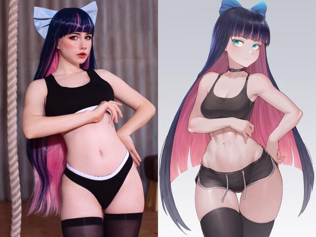 Stocking Cosplay Porn - Stocking cosplay by likeassassin (art by cheshirrrrrko) @ Babe Stare