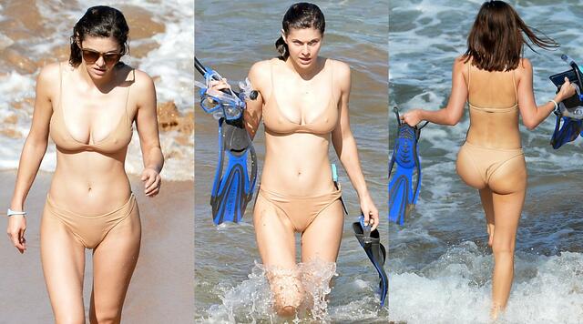 Alexandra Daddario Rockin’ the Bikini in Maui free nude pictures