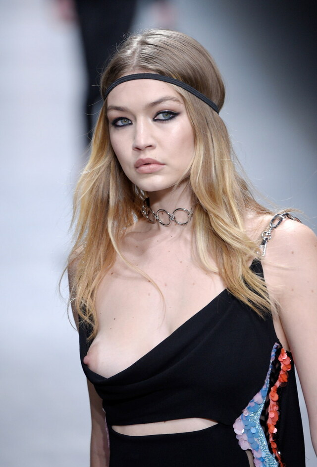 Oops! Gigi Hadid Nip Slip On Versace Runway - Uncensored! free nude pictures