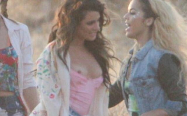 Lea Michele Nip Slip while Shooting Music Video!! free nude pictures