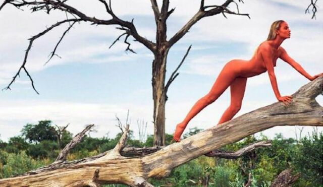 Natasha Poly in Bodypaint for Vogue Spain! free nude pictures