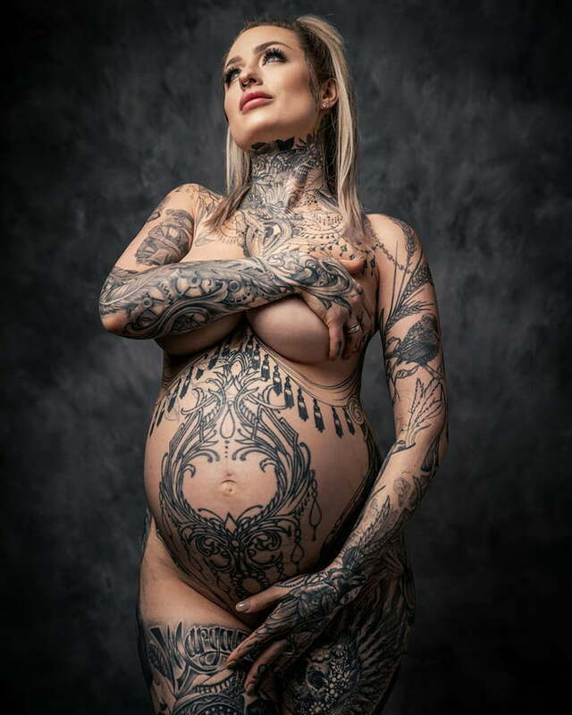 Pregnant women with tattoos are my fetish. I know, I am weird. @ Babe Stare