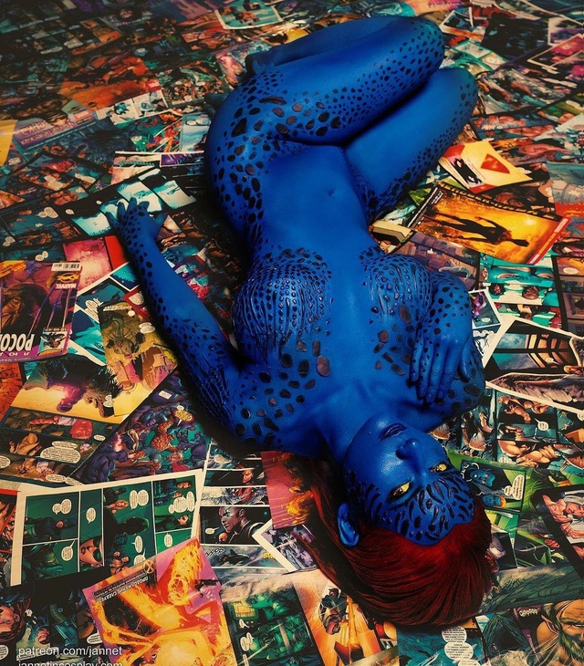 Mystique, cosplay by JannetIncosplay.~ free nude pictures