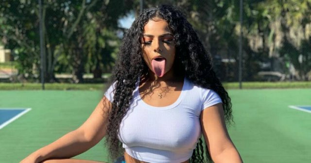 Her Tongue Is Her Money: Mikayla Saravia Has A 16,cm Long Tongue free nude pictures