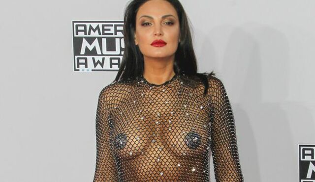 Bleona Qereti in a Mesh Dress at the 2015 American Music Awards! free nude pictures