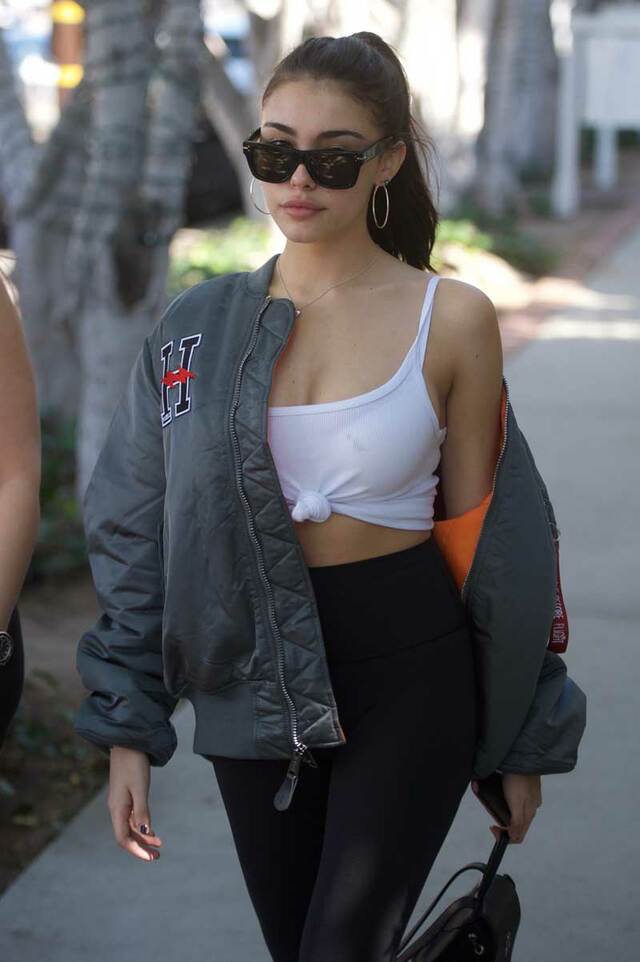 Madison Beer Nipples in See Through Tank Top free nude pictures