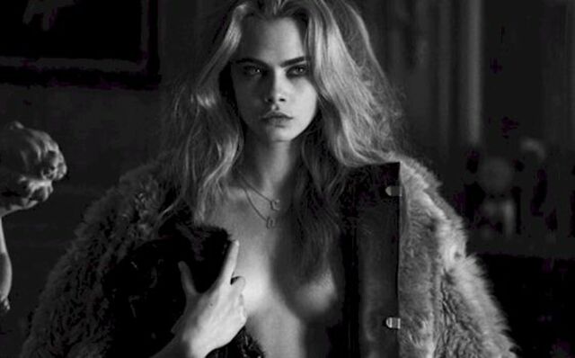 Cara Delevingne Topless for Interview Magazine free nude pictures