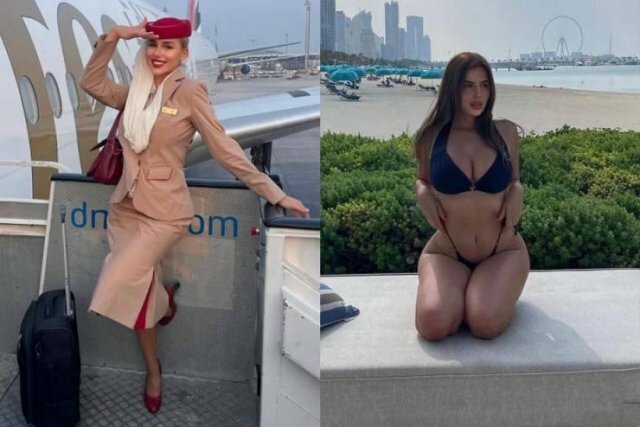 Flight Attendants With And Without Their Uniforms free nude pictures