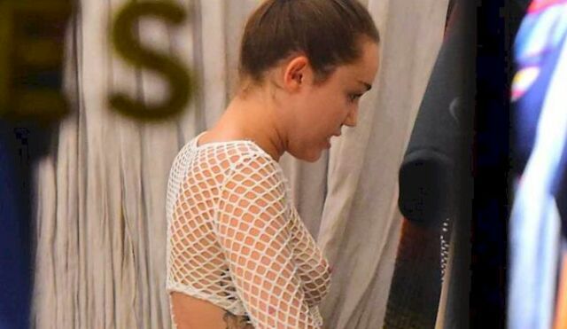 Miley Cyrus Braless See Through while Shopping! free nude pictures