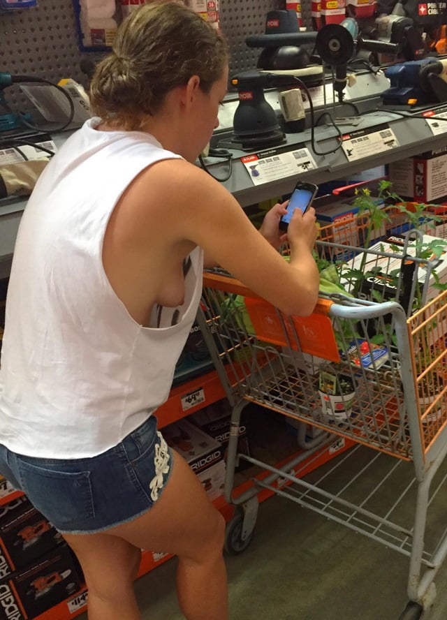 A little side boob at The Home Depot free nude pictures