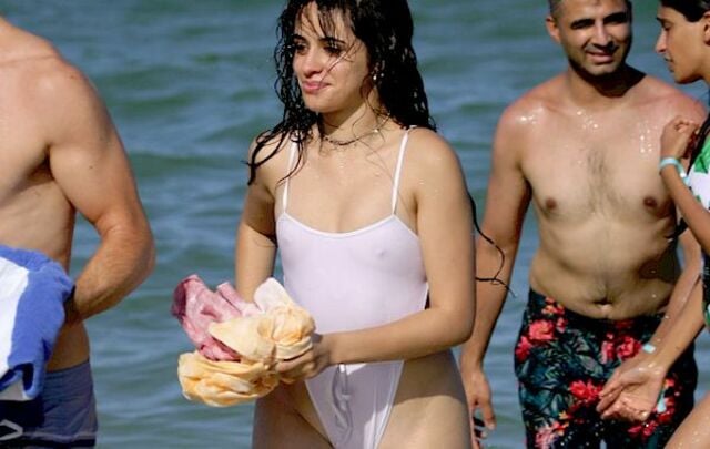 Camila Cabello in a Wet and See through Swimsuit! free nude pictures