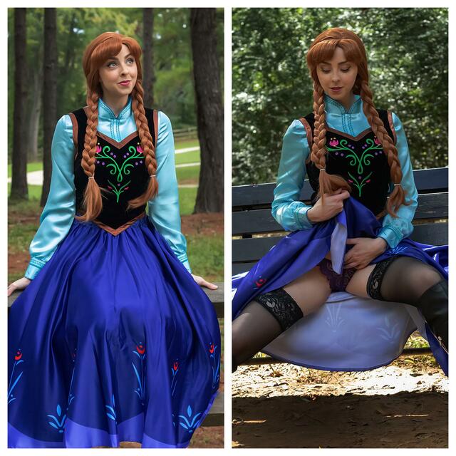 Anna likes getting frisky in public. Don’t tell Elsa if you get a peek by Lunaraecosplay [self] free nude pictures