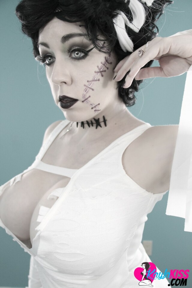 Kayla Recreates A Classic Look As The Bride Of Frankenstein! free nude pictures