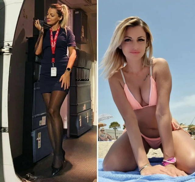 Flight Attendants With And Without Uniform free nude pictures