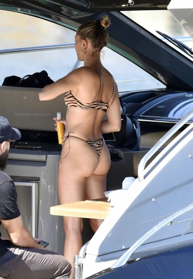 Hailey Bieber in a Bikini in Sardinia  free nude pictures
