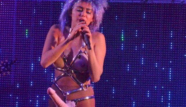 Miley Cyrus’ The Milky,Milky,Milk Tour Includes Fake Tits and a Fake Dick! free nude pictures