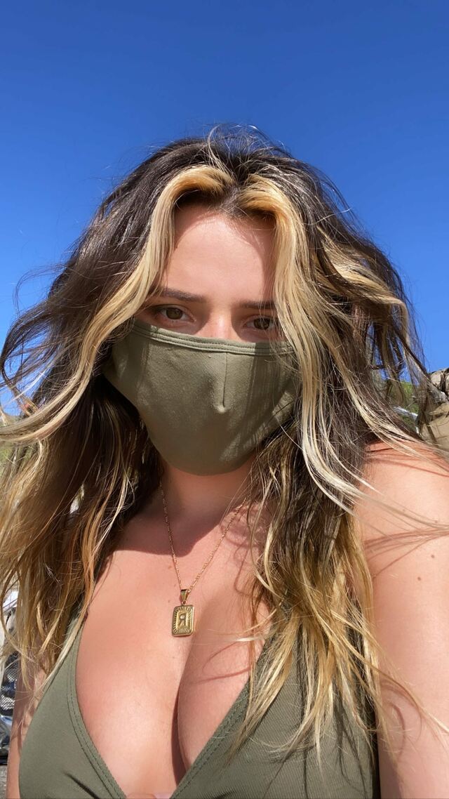Bella Thorne Matches her Mask to her Bra! free nude pictures