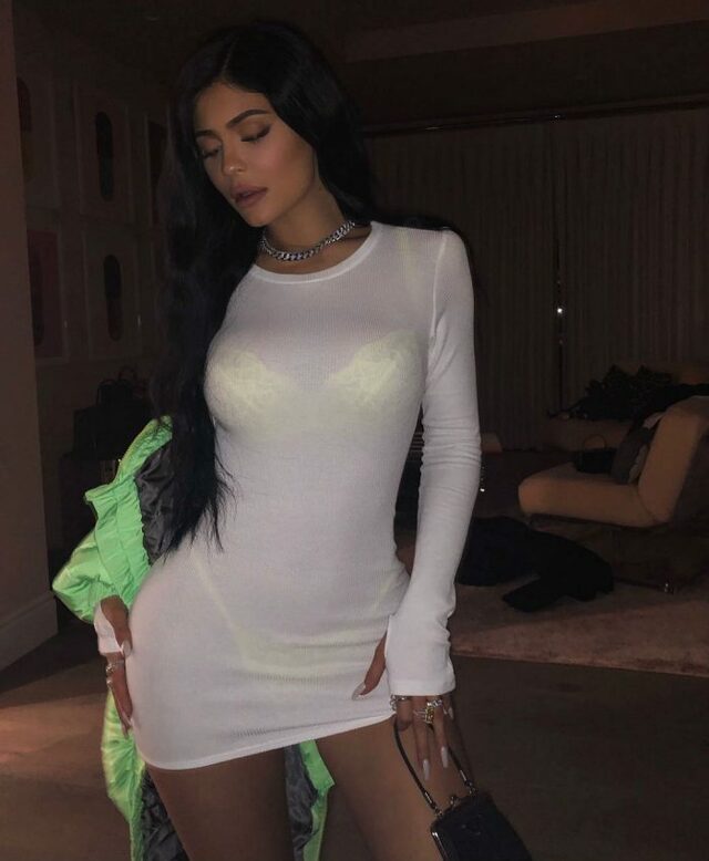 Kylie Jenner Lace Bra Under Tight White Dress free nude pictures