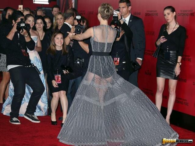 Jennifer Lawrence In A See Through Gown At The La Premiere free nude pictures